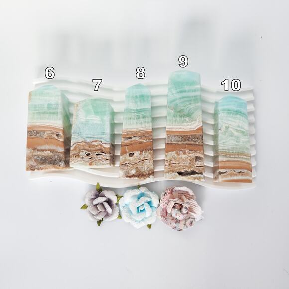 You Pick Caribbean Calcite Tower Point Calming Crystal - Picture 7 of 9